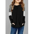 thumbnail image 3 of KISSMODA Girls Tops Casual Long Sleeve Shirts Loose Round Neck Tunic Blouse, 3 of 3