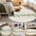thumbnail image 5 of Round Area Rugs Collection 5 Ft, Green Eucalyptus Leaves Non-Slip Residential Carpet, Vintage Art Farmhouse Rustic Indoor Crawling Mats Runner Rugs for Living Room/Dining Room/Bedroom, 5 of 8
