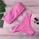 thumbnail image 3 of Bikini con volantes para mujer, traje de baño de dos piezas con cuello en V, acolchado de realce, cintura alta, corte Sexy, para playa, 2024, 3 of 5