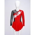 thumbnail image 3 of Doomiva Kids Girls Shiny Rhinestone Figure Ice Skating Dance Dress Gymnastics Ballet Leotard Dress Red 12, 3 of 7