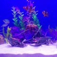 thumbnail image 4 of Flmtop Ornament Seperated Shipwreck Shape Landscape Plastic Broken Boat Aquarium Decoration for Fish Tank Random Color, 4 of 9
