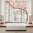thumbnail image 2 of Ambesonne Love Kitchen Curtains, 2 Birds Romance Motif, 55"x39", Blush Brown Beige, 2 of 3