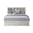 thumbnail image 3 of Home Design Salina Queen Bookcase Platform Bed with 2 Drawer, Light Gray, 3 of 6