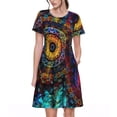 thumbnail image 1 of Disketp Mandala Colorful para Vestido de Manga Corta para Mujeres, Vestidos de Verano para Mujeres, Casual y Holgado para la Playa, 1 of 6
