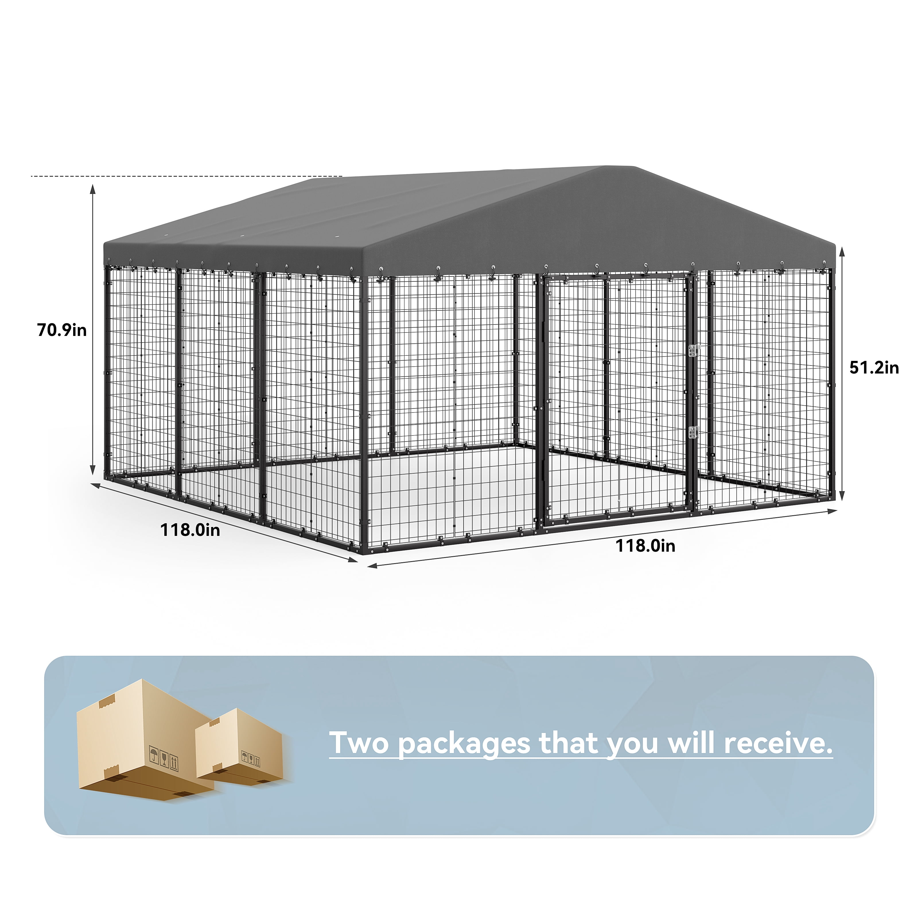 ASJMR Dog Kennel Outdoor Heavy Duty Chicken Run with Rain Cover