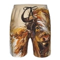 thumbnail image 4 of Wukai Yak Print Beach Trunks with Compression Liner Swimsuit Quick Dry Beach Sports Shorts with Pocket-Large, 4 of 8