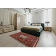 thumbnail image 4 of Ahgly Company Indoor Round Mid-Century Modern Crimson Red Oriental Area Rugs, 6' Round, 4 of 6