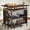 Brown, variant on Finmind L-Shaped Bar Table, 4 Tiers Wood Pub Table with Storage Shelves and Stemware Racks for Kitchen, Dining Room, Black