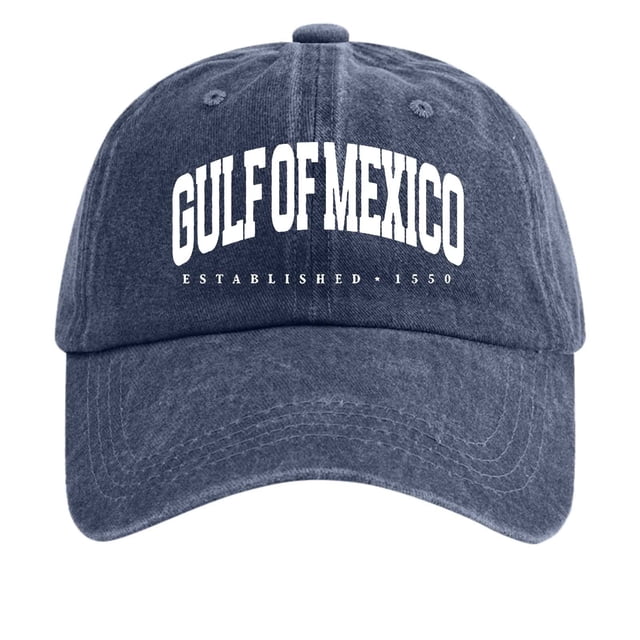 GDREDA Summer Hats Women's Vintage Washed Denim Printed Baseball Cap,Navy