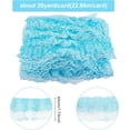 thumbnail image 2 of 20Yards 2-Layer Blue Pleated Organza Lace Ribbon Gathered Mesh Chiffon Fabric Lace Applique Tulle Trimming, 2 of 7
