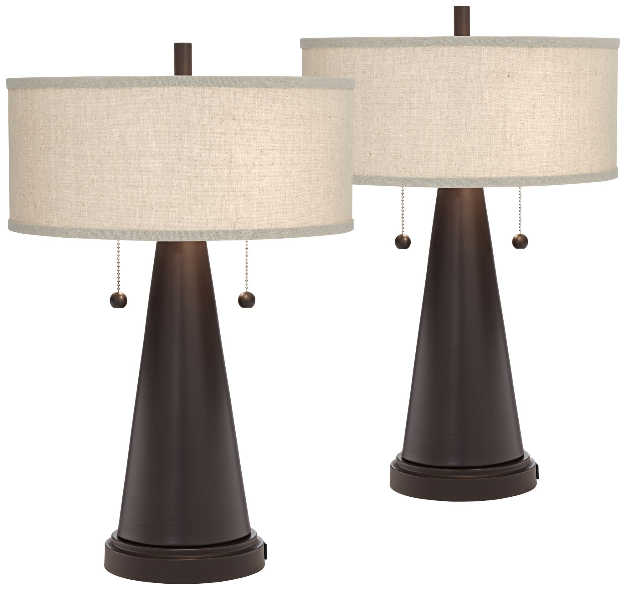 Franklin Iron Works Mid Century Modern, Mid Century Modern End Table Lamps