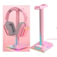 thumbnail image 4 of Soporte para auriculares RGB 2 puertos USB Iluminación de control Accesorios AUX de 3,5 mm shamjiam Rosado, 4 of 8