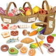 thumbnail image 1 of Juego de comida de madera Lehoo Castle con 23 accesorios de 3 a 5 años, 1 of 6