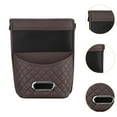 thumbnail image 6 of AMLESO Car Seat Organizer Storage Pocket Phone Holder for Car Headrest Hanging Multifunctional Tissue Storage Bag PU Leather Brown, 6 of 9
