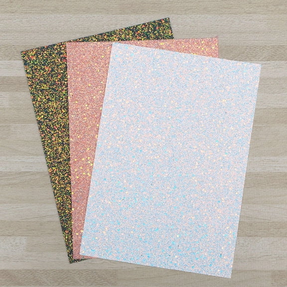 HEATSHAKING 3Pcs Glitter Fabric Sheet for Diy Crafting and Shiny Decoration Projects