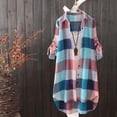 thumbnail image 2 of Wutalume Women's Plus Size Loose Fit Plaid Long Sleeve Shirt Jacket Casual Lightweight Sun Protection Coat for Spring Summer Outdoor,Red M, 2 of 5