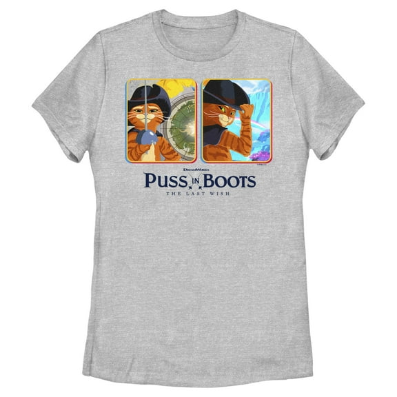 Women's Puss in Boots: The Last Wish Animated Cards Graphic Tee Athletic Heather Medium