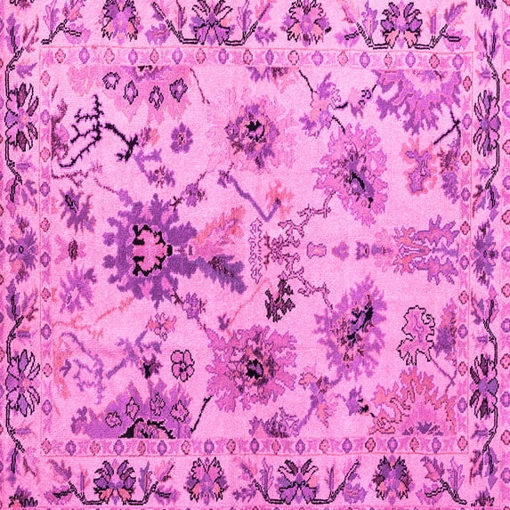 Ahgly Company Indoor Square Abstract Pink Modern Area Rugs, 4' Square