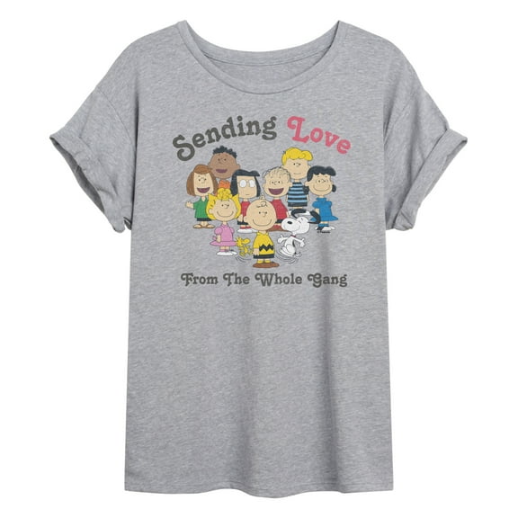 Peanuts - Gang Sends Love - Women's Oversized Graphic T-Shirt