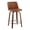 Camel Faux Leather/Round Chrome Footrest, variant on LumiSource Brown Toriano 24" Fixed Height Counter Stool - Set of 2