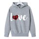 thumbnail image 3 of Sudadera con capucha y estampado de corazón de San Valentín, sudadera de manga larga para niños y niñas, chaqueta para niñas de talla mediana y grande., 3 of 7