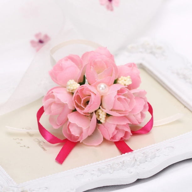 Bridesmaid Wedding Elastic Wrist Corsage Party Prom Handband Flower