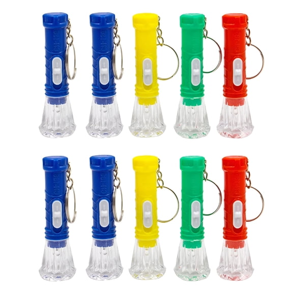 HIBIBUD 10 Pack Mini Keychain Flashlight, Bright LED Pocket Torch with Batteries, Lightweight EDC Light for Camping, Hiking, Emergency, Party Favors, Random Colors
