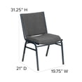 thumbnail image 3 of Bowery Hill Contemporary Upholstered Stacking Chair in Gray Finish, 3 of 7