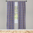 thumbnail image 4 of Ambesonne Animals Window Curtains, Multicolored Smiling Snails, Each 28" W x 84" L, Dark Ceil Blue Marigold, 4 of 4