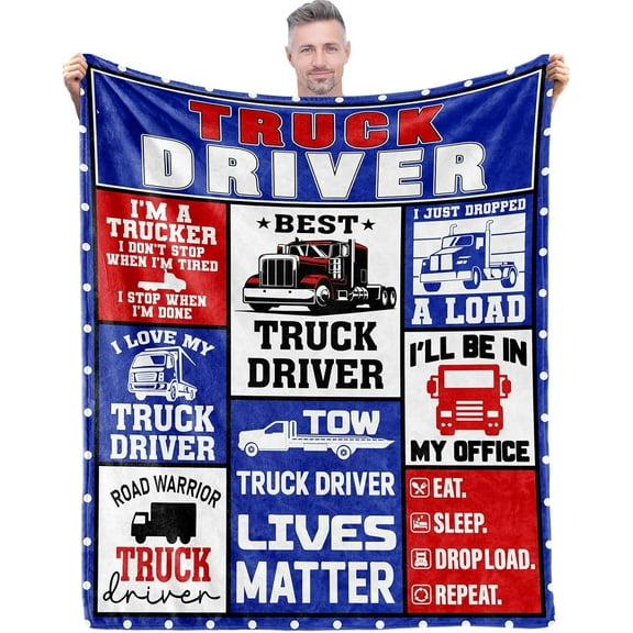 Truck Driver Gifts for Men, Truck Driver Appreciation Gifts, Cool Truckers Gifts for Men, Birthday Christmas Thanksgiving Gifts for Truck Driver Men Dad, Truck Driver Blanket 50X60 for Men