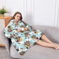 thumbnail image 5 of Oversized Wearable Blanket Hoodie,Blue Highland Cow Flower Butterfly Pattern Sherpa Blanket Hoodie with Super Pockets,Super Warm Fuzzy Pullover for Women & Men, 5 of 6