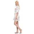 thumbnail image 2 of White Jasmine Floral Satin Kimono Short Robe, 2 of 4