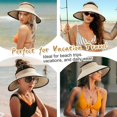 thumbnail image 4 of Women's Sun Visor Hats Wide Brim Straw Beach Hat Ponytail Hats for Women Foldable Floppy, 4 of 5