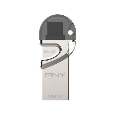 PNY 128GB Micro USB DUO-LINK 3.0 Flash Drive For (Best Micro Usb 3.0 Flash Drive)
