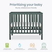Dream On Me Edgewood 4-in-1 Convertible Mini Crib, Olive