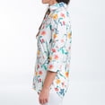 thumbnail image 3 of Elsie & Zoey Tessa Small Paradise 3/4 Sleeve Collared Tunic Blouse for Women, 3 of 5