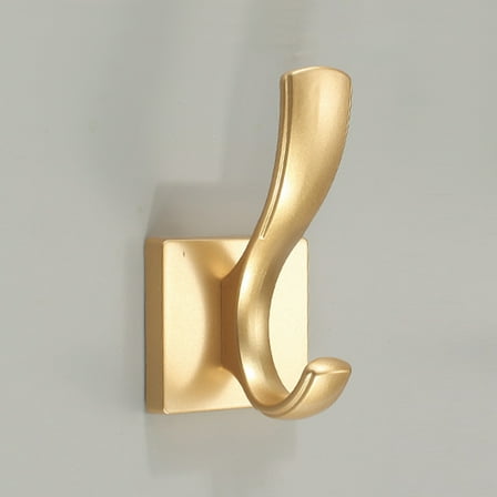 SEWCHICS Metal Coat Hooks Wall Hanging Hooks Golden Aluminium Alloy 2Pcs for Home Users