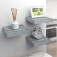 thumbnail image 4 of Sorbus Floating Shelves - Square Mounted Display Ledge Shelf for Bedroom Room Decor. Modern Rustic Colors with Distressed Wood Finish (3 Pack, Blue), 4 of 5