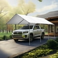 thumbnail image 2 of Alpha Joy 12' x 20' Heavy Duty Carport Height Adjustable Car Canopy Tent Storage Shelter, White, 2 of 9