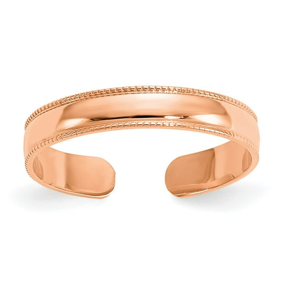 10K Rose Gold Mill Grain Adjustable Toe Ring