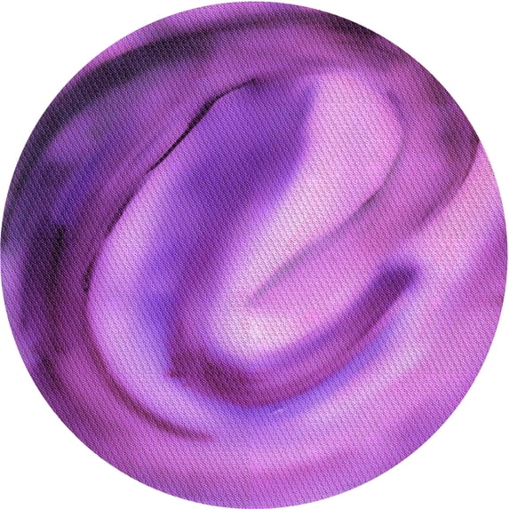 Ahgly Company Indoor Round Patterned Heliotrope Purple Area Rugs, 6' Round