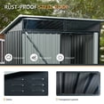 thumbnail image 4 of 5' x 3' Steel Outdoor Storage Shed, Utility Waterproof Garden Shed with Padlockable Hinged Door, Sloping Roof Anti-Corrosion Tool Shed Storage House for Backyard, Garden, Patio, Lawn, 4 of 7