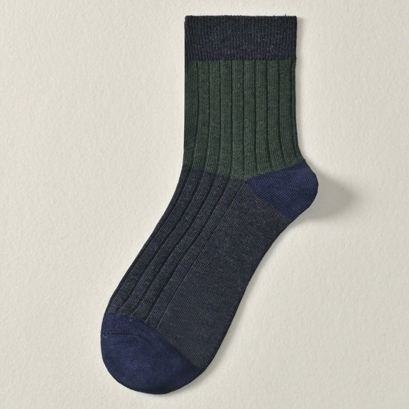 Medium Double Needle Anti-pilling Cotton Deodorant Sweat Absorbent Breathable Contrast Combed Cotton Socks Men's Medium Socks 2PCS