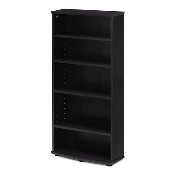 Pemberly Row Engineered Wood 4-Tier Multimedia Storage Tower in Espresso