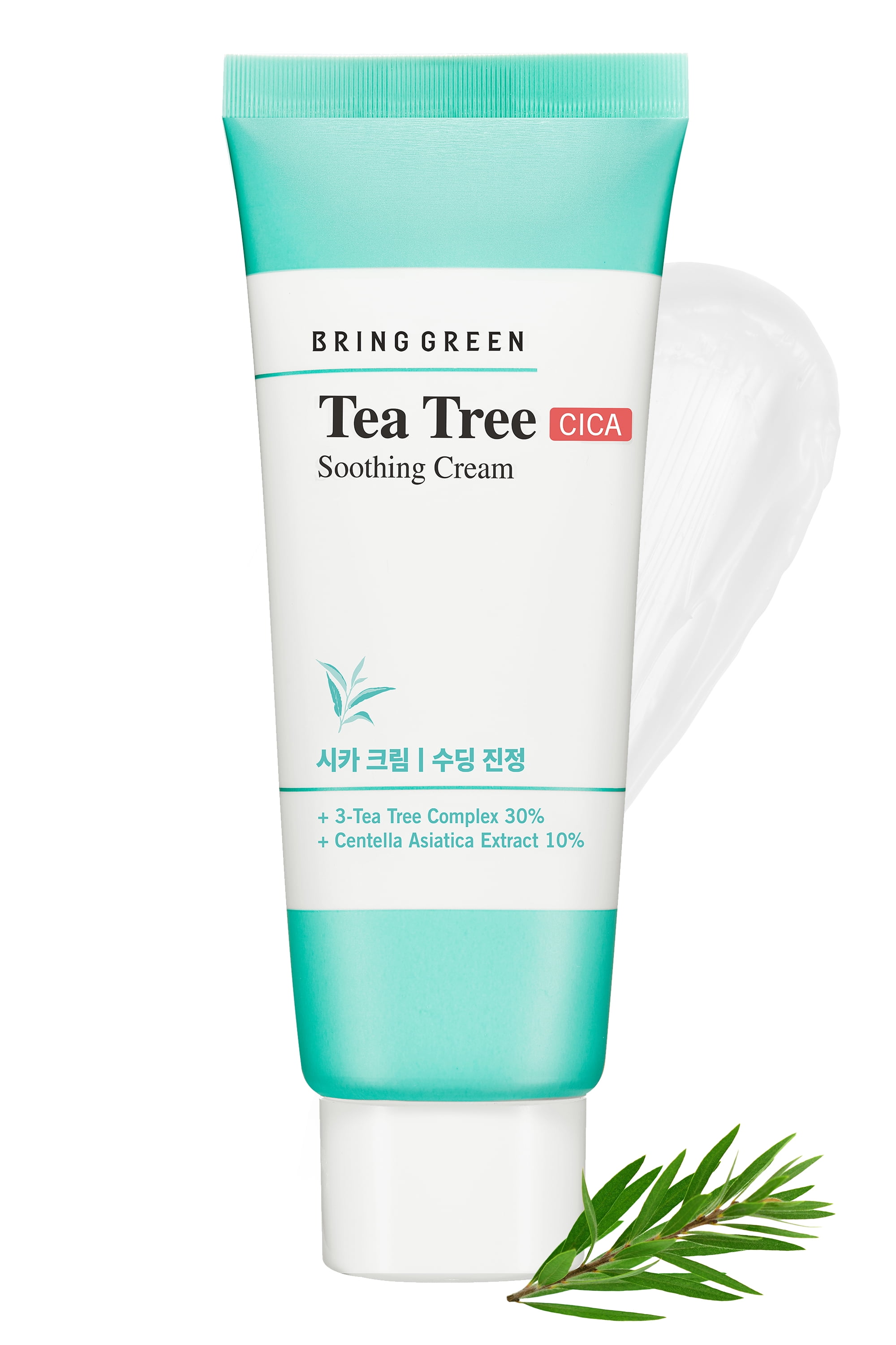 BRING GREEN Tea Tree Cica Soothing Cream 3.4 Fl Oz Korean Face Cream & Hydrating Face