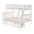 thumbnail image 4 of Max & Lily Solid Wood Twin over Full Size Bunk Bed with Storage Drawers and Ladder for Kids, White, 4 of 14