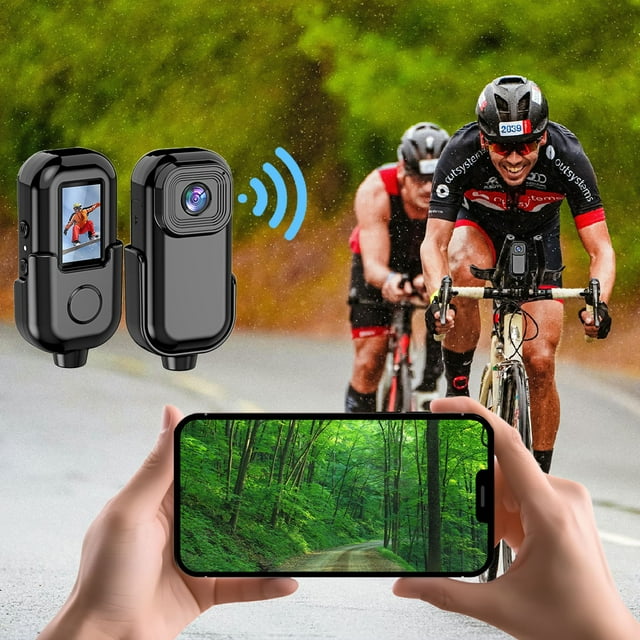 Pantalla de alta definición de 1080P, gran angular, grabadora deportiva, interconexión de teléfono móvil, cámara de bolsillo para pulgar, cámara de acción