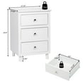 Ktaxon Nightstand End Table with 3 Drawer,White Finish