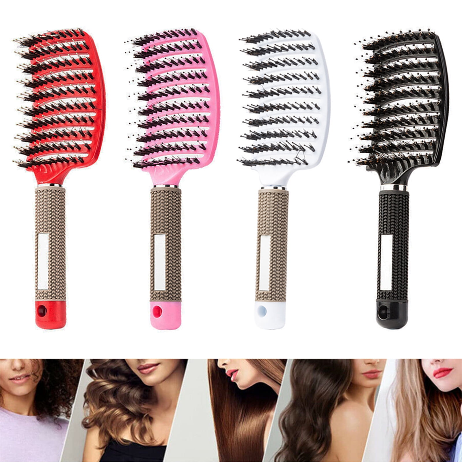 Professional Salon Curved Boar Bristle Hair Brush Natural Blow Dry Head  Massage Comb For Women Men Lazada PH | Curved Styling Comb Dense Teeth Hair  Brush Salon Massage Hair Comb For Men