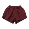 thumbnail image 2 of Odeerbi Toddler Boys Girls Summer Cotton Sport Shorts Solid Color Jogger Casual Elastic Waist Active Shorts Kids Cute Soft Pants Outdoors Home Wear Shorts 6 Months-7 Years Burgundy, 2 of 8